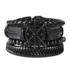 Bangle Trendy Genuine Leather Bracelets Men Stainless Steel Multilayer Braided Rope For Male Female JewelryBangle Inte22