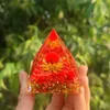 5cm Orgonite Pirâmide Decoração Gerador de Energia Cura Bola de Cristal Reiki Chakra Proteção Meditação Estatuetas Resina Ornamento Feito à Mão para Casa