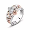 Bandringe Vintage Gothic Teufel Tod Schädel Rose Farbe für Frauen Mädchen Mode Engagement glänzende Kristall Blume Ring Schmuck Geschenk