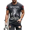 남자 티셔츠 3D 프린트 티셔츠 라운드 목 통기성 짧은 소매 ES 여름 2022 크리에이티브 성격 셔츠 대형 남성 t