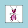 13 Color Girl Jewelry Birthday Gift Cute Bow Cat Kit Necklace Short Paragraph Crystal Accessories Yp072 Arts And Crafts Pendant With Drop De