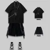 Houzhou Techwear Goth Gothic Clothing Men S Shirt krótkie rękawe męskie punkowe szorty set Streetwear Hip Hop Hippie 220621