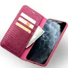 Couverture de cuir authentique de luxe pour le boîtier de protection de l'iPhone 11 avec place de carte pour femmes266p