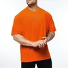 Oversized t-shirt heren vallen schouder schouder korte mouw fitness t shirt mannen zomer mesh losse gym kleding bodybuilding tops tees 220520