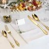 Royal Luxury Dinner Eware Set 304 Rostfritt stål Relief Palace Style Cutlery Set 24 PCS Middagskniv och gaffelsked för gåva