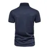 Aiopeson V Neck Polo -skjortor för män Solid Color Short Sleeve Classic s S Summer Shirt Clothing 220615