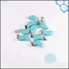 Charms smyckesresultat Komponenter Natural Stone Moon Rose Quartz Tigers Eye Opal Pendants Crystal Clear CH DH6QO