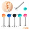 Labret Lip Piercing Jeia Corpo Labret anel Barra de aço cirúrgico Ear garanhão Cartilagem Lobo Brinco Tragus Para mulheres Drop Delivery 2021 rthka