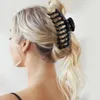 Ny solid färg stor klo klippkrabba barrette för kvinnor flickor hårklor badklipp hästsvansklämma huvudkläder hårtillbehör gåvor