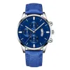 MENS Titta på Top Brand Luxury Fashion Business Quartz Casual Leather Strap Calender för kvinnor