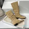 Designer-Damenstiefel Herbst- und Winterstiefel Martin Desert Boot Kniestiefel Kaschmirriemen 100 % echtes Leder 5-Farben-Medaille Hochleistungssohlen mit Box