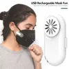Nuovo clip-on maschera ventola raffreddamento USB ricaricabile portatile ventilatore elettrico muto dispositivo di raffreddamento aria bianco nero per esterno maschera sportiva estiva