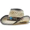 Praia de chapéu Western simples, feltro de praia, Sun Wide Brim Brim para homem Mulher Cowboy Hat Unissex Hollow Hats