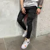 Erkek Sıkı Skinny Yırtık Kot Erkekler Slim Fit Denim Yüksek Kaliteli Jean Moda Eşofman Altı Hip hop Pantolon Jogging Yapan Kalem Pantolon 220629