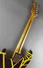 E-Gitarre, schwarze und gelbe Streifen, gutes Ahorngriffbrett, auf Lager verkauft