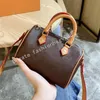 Braune alte Blumen Geldbörsen Kissen Mini Totes Umhängetasche Designer Frauen Runde Fass Handtaschen Kleine Meduim 16 20 25 cm Boston Cross Body Tote Handtasche Hoch