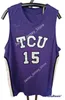 NCAA TCU Horned Frogs 스티치 대학 농구 저지 24 Darrell Browder 28 Dick Oneal 40 Kurt Thomas 54 James Cash Jr. 1 Desmond Bane 1 Scott Brooks 55 Goo Kennedy