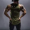 Herren Ärmellose Westen Hemd Schweiß Einfarbig Runder Kragen Atmungsaktive Tank Tops Bodybuilding Workout Singlet 220527