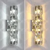 Настенные лампы роскошные хрустальные светодиодные лампы спальни для крытого освещения хромированные стеклянные шкалы светильники