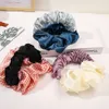 Faixa de cabeceira sem calor feminino Mulheres macias Iron Acessórios preguiçosos Fabric Elastic Hair Band Ties Girls Satin Scrunchies Rolos de cabelo M4164