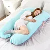 Soft Fleece Pregnant Pillow Gravida U Type Lumbar Pillow Multi Function Side Protect Cushion for Pregnancy Women Drop 220406