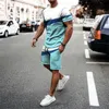 Erkek Eşofman Yaz Eşofman T Gömlek Moda Adam Yaratıcılık Üstleri Spor Erkek Setleri Kısa Kıyafetler Erkek Nedensel O-Boyun Harajuku Giysileri