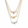 Colares de corrente dupla de prata esterlina S925 para mulheres U Tif Colar Diamond Fashtion Charm Charm Style Luxury Jewelry Fin300m