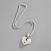 S3072 Fashion Jewelry Full Diamond Heart Necklace for Man Woman Broken Hearts Pendant Necklaces