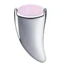 Uso doméstico Logo de beleza Custom Crystal Rose Quartz Face Roller Metal Guasha Ferramentas 2 em 1 Rasper corporal Massageador de aço inoxidável Gua Sha