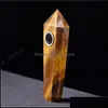 Smoking Pipes Accessories Household Sundries Home Garden Natural Yellow Tiger Eye Crystal Energy Stone Fashion Gemstone Tower Quartz Point