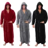 남성 몽유병 남성 목욕 가운 남자 겨울 따뜻한 캐주얼 로브 소프트 롱 슬리브 하우스 코트 남성 목욕 라운지 나이트 가운 2022 Pajamamen 's