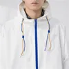 Jaquetas masculinas primavera e outono casual casual jaqueta esportiva selvagem com capuz windbreaker top tampa grande tamanho masculino preto branco azulmen