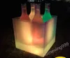 Прозрачное ведро со льдом Светодиодное световое квадратное тестовое пробирку вино шампанское коктейль баррель прочный охладитель вина пива чиллер 19 * 19 * 18,5 см