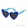 INS Kids silicone love heart frame sunglass girls Uv 400 sun glasses summer children beach sunglasses boys cool sunblock fit 3-12T Q6357