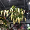 Dekorativa blommor kransar 5st Silk Wisteria Flower Vine Artificial Hortangea Branches 43.3 "För bröllopshem Floral dekorationdecor