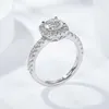 Anello di moda Gioielli in argento sterling 925 Anelli di moissanite da 0,5 ct