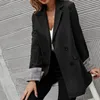 Abiti da donna Blazer Pendolarismo Fine Cucito Artigianato Office Lady Style Tinta unita Giacca Blazer CapispallaDonna