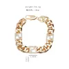 11style Luxury Design Bangles Brand Letter Bracelet Chain Women 18K Gold Bated Crysatl Rhinestone Pearl Link Link Chain Casal Gifts