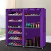 Storage Holders & Racks Double Rows 9 Lattices Combination Style Shoe Cabinet Purple