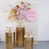 Bloemen display Wedding Decoratie Metal Plint Tafel Achtergrond Achterste Party Verjaardagsfase Cake Flowers Crafts Ballonnen Holder Diy Grand Event Backdrops SXAUG08