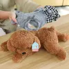 Cm Réaliste Teddy Dog En Peluche Chiot Rempli Simulation Câlin Habillé Poupée Cadeau De Noël Pour Enfants Bébé J220704