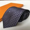 Men's Letter Tie Silk Necktie Gold Blue Jacquard Party Wedding Woven Fashion Design with box GGHHVV6688