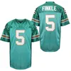 Mit #5 Ray FINKLE Ace Ventura Movie Jersey Teal Green 100% Stitched Ray FINKLE Custom Retro Football Jerseys