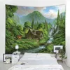 Fantasy Castle Landscape Background Decoration Carpet Curtain Wall Cloth Nordic Bohemian Hippie J220804