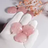 Ornamentos de pedra cristal rosa natural esculpidos 30 * 12mm Coração Chakra Reiki Cura Quartz mineral desmoronou Gemstones Home Decor