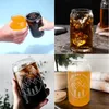 16oz Beer Glass Can Clear Frosted Sublimation Glass Tumbler Mugs With Bamboo Lid and Straw Customs Milk Juice Drinking Bottle For Party Gift