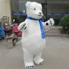 Costumes de mascotte d'ours polaire, tenue de personnage de dessin animé de haute qualité, costume de fête à thème d'halloween en plein air, robe unisexe pour adultes