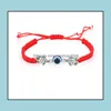 Charm Bracelets Jewelry Handwoven Lucky Red String Blue Turkish Evil Eye Pendent Bracelet For Women Girls Party Birthday Gift Drop Delivery