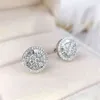 Charm 18K Gold Lab Diamond Stud Earring Real 925 sterling silver Jewelry Engagement Wedding Earrings for Women Bridal Party Gift2514