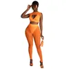 2022 Sexy Mesh See Through Tracksuits voor Dames Solide Borst Wrap Mouwloze Crop Tops en Slanke Splice Broek 2 Stuk Sets X1182